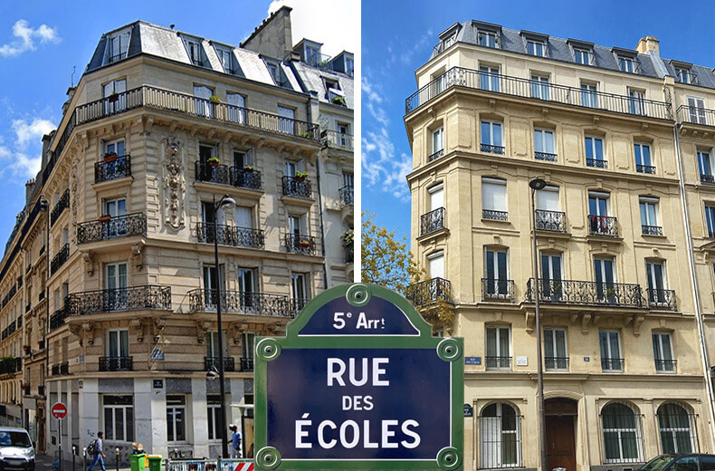 Bâtiments des foyers de la rue des Écoles à Paris V Les deux bâtiments (12 et 36) rue des Écoles 75005 Paris
